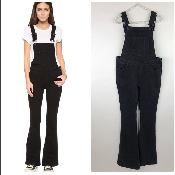 black flare overalls